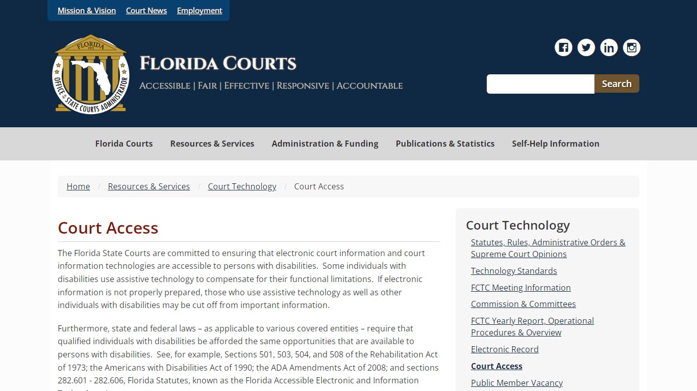 Court Access - Florida Courts